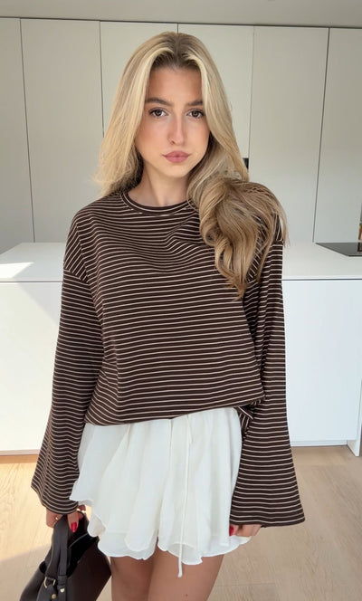 STRIPED LONGSLEEVE BROWN