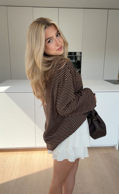 STRIPED LONGSLEEVE BROWN
